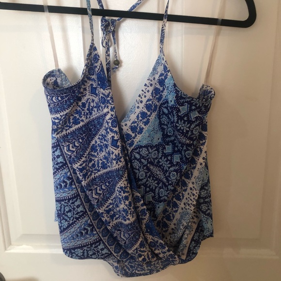 Blue patterned halter top - Picture 2 of 4